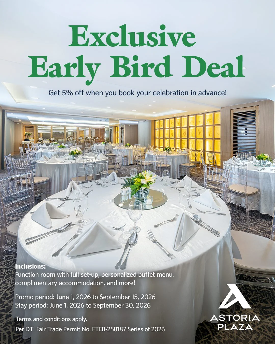 Exclusive Early Bird Deal Promo