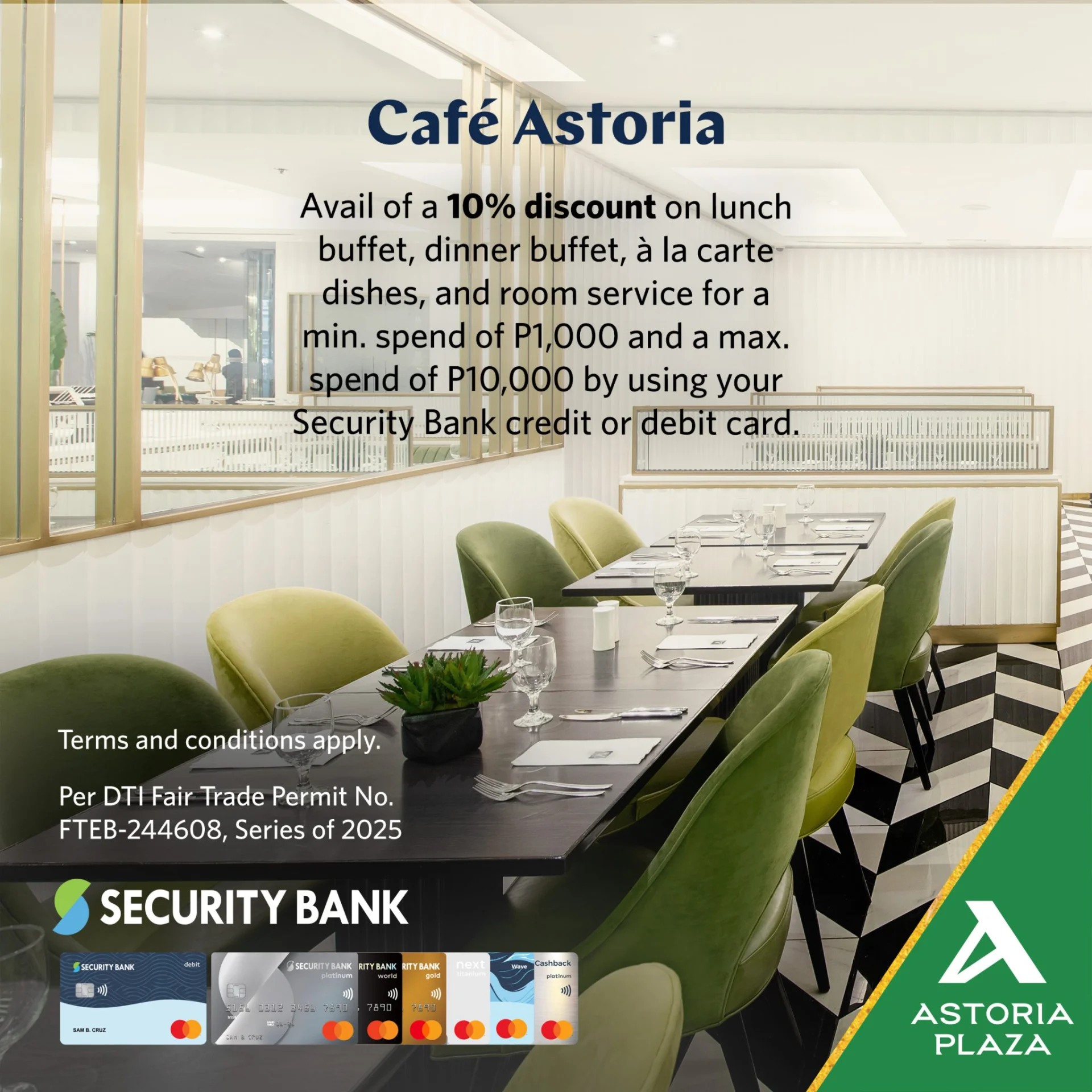 Cafe Astoria – Security Bank Promo